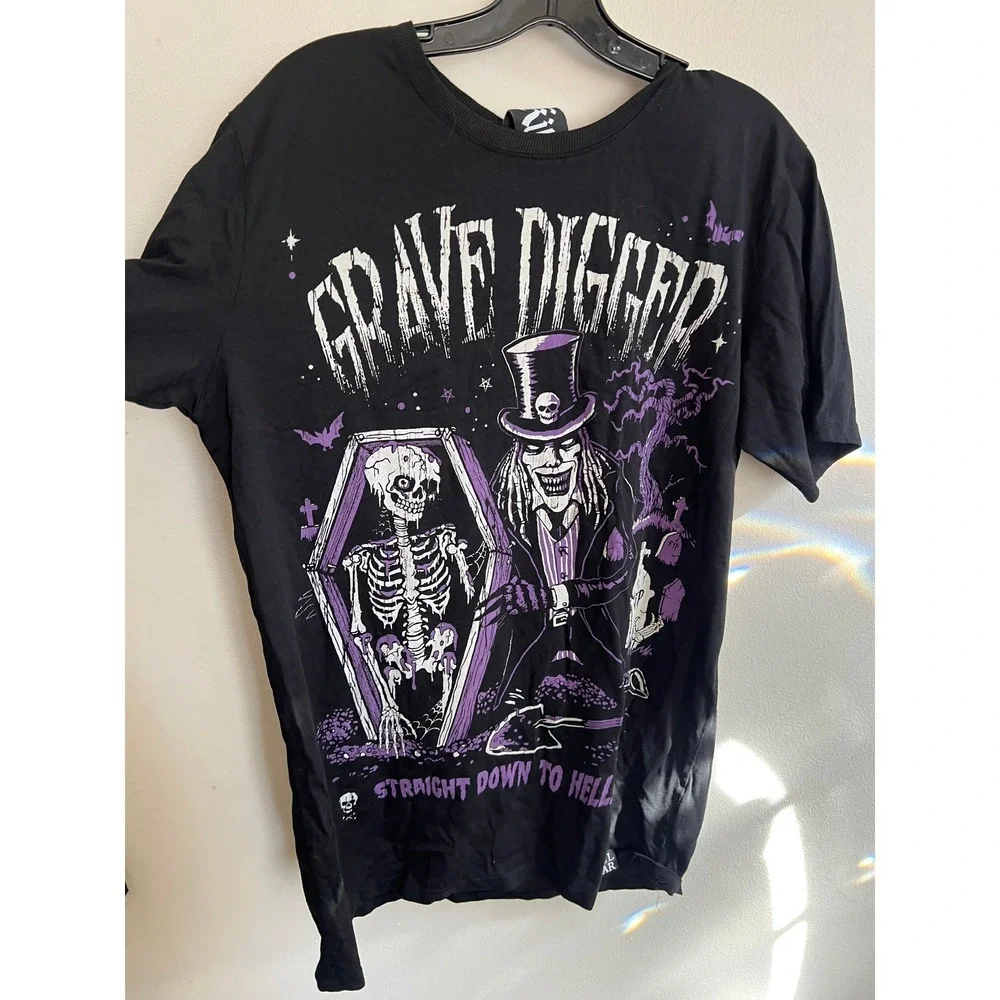 Killstar Grave digger unisex‎ graphic black t shirt